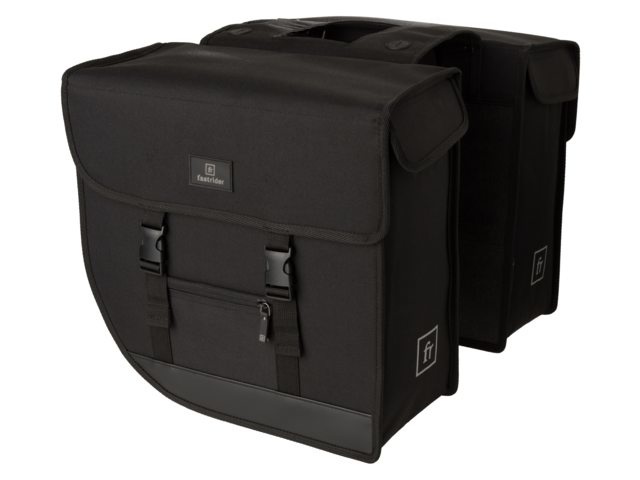 Dubbele fietstas Hybride Groot 35L Zwart