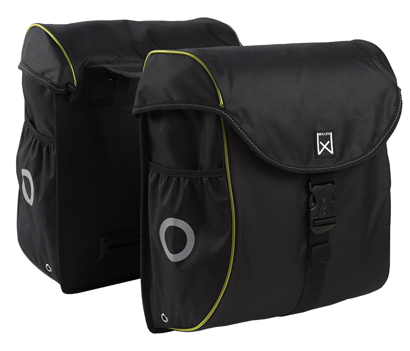 Dubbele fietstas Bagagetas 300 38L Zwart/geel