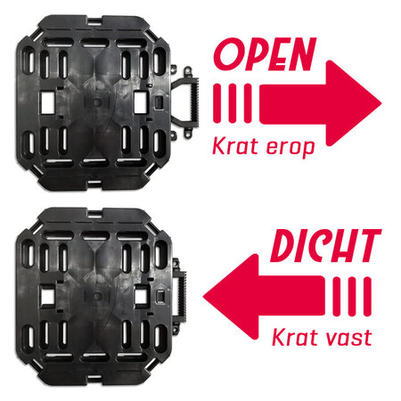 Plates 4 Bikes Afneembare Fietskrat Kunststof met Tasbeugels 32L Rood/Zwart