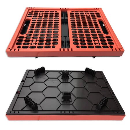 Plates 4 Bikes Afneembare Fietskrat Kunststof met Tasbeugels 32L Rood/Zwart