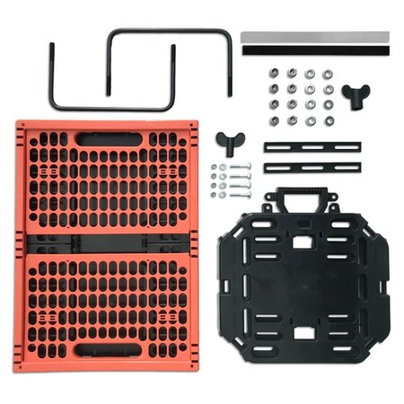 Plates 4 Bikes Afneembare Fietskrat Kunststof met Tasbeugels 32L Rood/Zwart