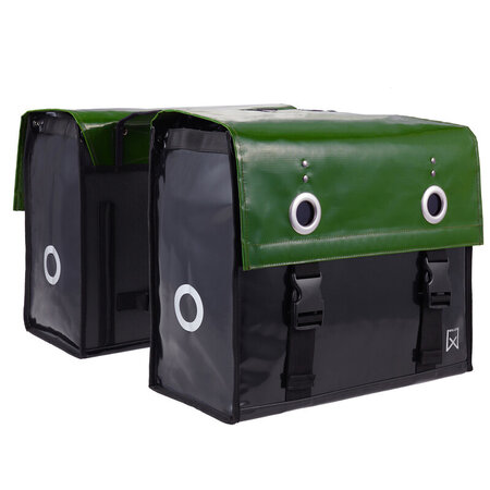 Willex Dubbele fietstas Bisonyl 52L Groen/Zwart