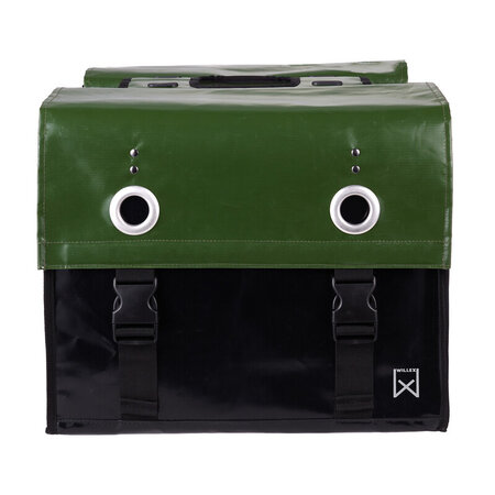 Willex Dubbele fietstas Bisonyl 52L Groen/Zwart