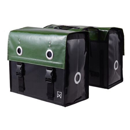 Willex Dubbele fietstas Bisonyl 52L Groen/Zwart