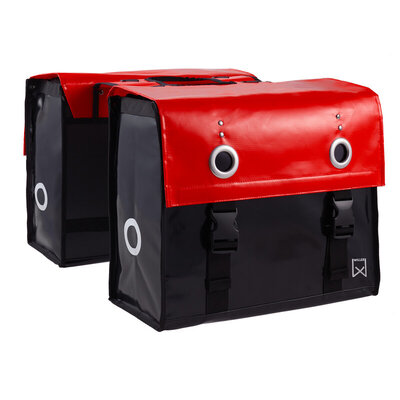 Willex Dubbele fietstas Bisonyl 52L Rood/Zwart