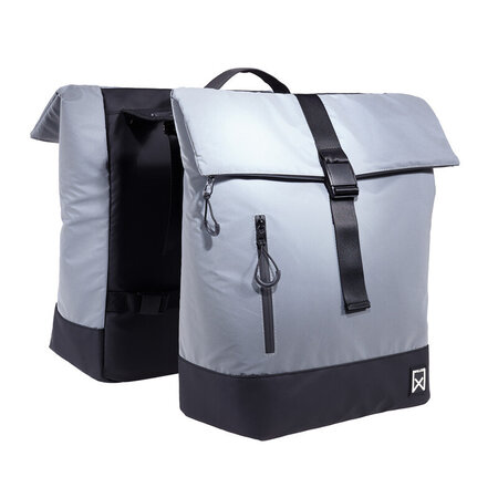 Willex Dubbele Fietstas Reflecterend 34L Grijs
