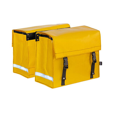 Beck Dubbele fietstas Nostalgic 52L Yellow