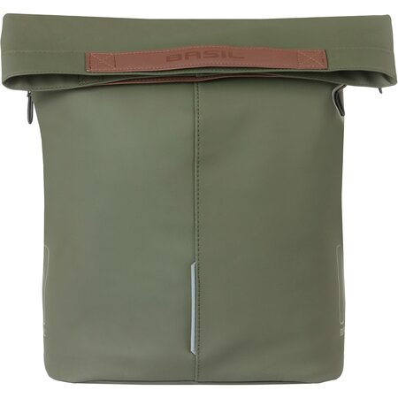 Basil Enkele fietstas City Shopper MIK Hooks 16L Moss Green