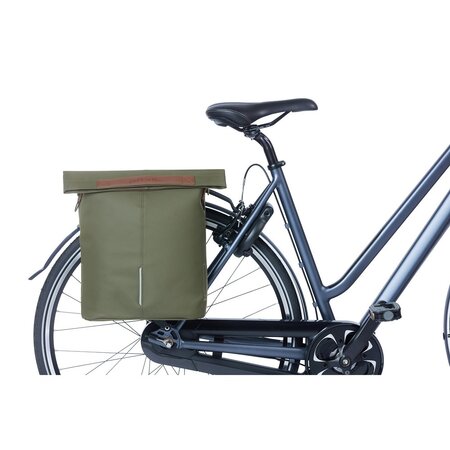 Basil Enkele fietstas City Shopper MIK Hooks 16L Moss Green