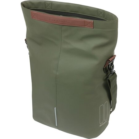 Basil Enkele fietstas City Shopper MIK Hooks 16L Moss Green