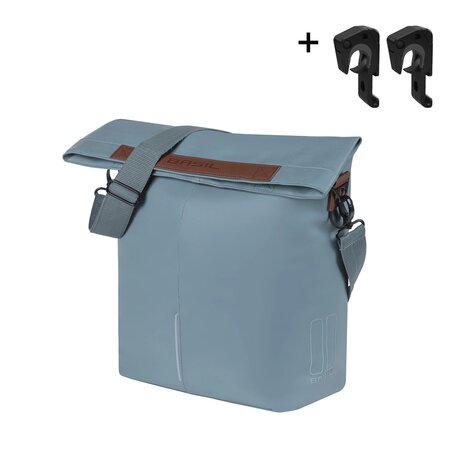 Basil Enkele fietstas City Shopper MIK Hooks 16L Graphite Blue