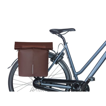 Basil Enkele fietstas City Shopper MIK Hooks 16L Bruin