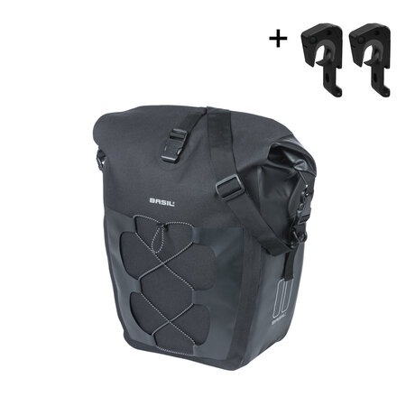 Basil Enkele Fietstas Navigator Waterproof L MIK Hooks 22L Zwart - Waterdicht