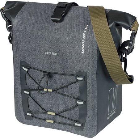 Basil Enkele Fietstas Navigator Storm MIK Hooks M 12-15L Zwart - Waterdicht
