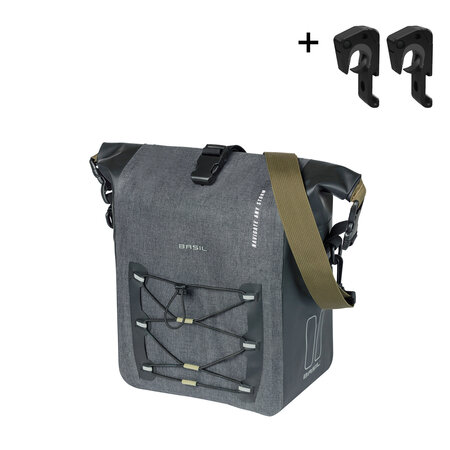 Basil Enkele Fietstas Navigator Storm MIK Hooks M 12-15L Zwart - Waterdicht
