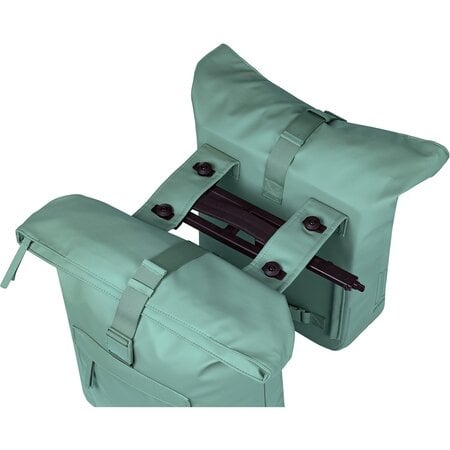 Basil Dubbele fietstas Brooklyn MIK 2.0 41L Zilvergroen