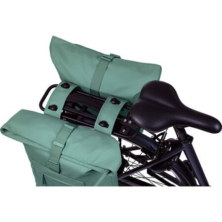 Basil Dubbele fietstas Brooklyn MIK 2.0 41L Zilvergroen