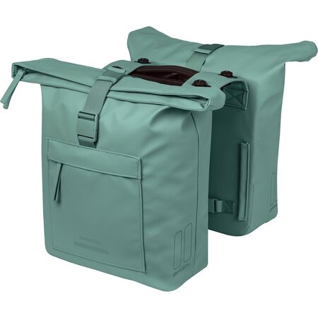 Basil Dubbele fietstas Brooklyn MIK 2.0 41L Zilvergroen