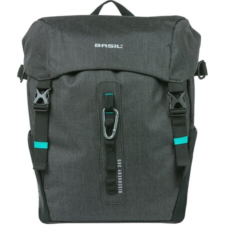 Basil Enkele fietstas Discovery 365D L MIK Hooks 20L Zwart Melee