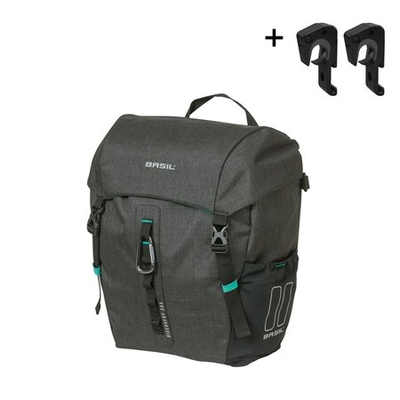 Basil Enkele fietstas Discovery 365D M MIK Hooks 9L Zwart Melee