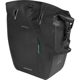 Basil Enkele Fietstas Rivo Tarpaulin L MIK Hooks 25-31L Zwart