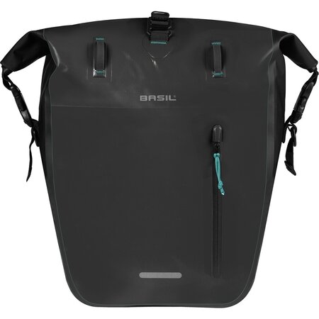 Basil Enkele Fietstas Rivo Tarpaulin L MIK Hooks 25-31L Zwart - Waterdicht