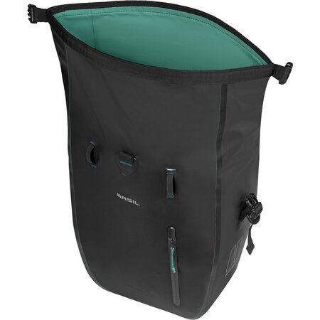 Basil Enkele Fietstas Rivo Tarpaulin L MIK Hooks 25-31L Zwart - Waterdicht