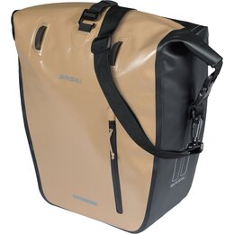 Basil Enkele Fietstas Rivo Tarpaulin L MIK Hooks 25-31L Zand/Zwart