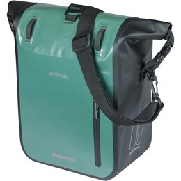 Basil Enkele Fietstas Rivo Tarpaulin M MIK Hooks 12-15L Zilvergroen/Zwart