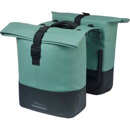 Basil Dubbele Fietstas Cove MIK 2.0 28-32L Zilvergroen/Zwart