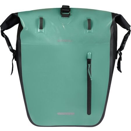 Basil Enkele Fietstas Rivo Tarpaulin L MIK Hooks 25-31L Zilvergroen/Zwart - Waterdicht