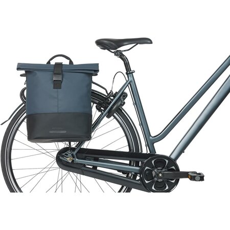 Basil Enkele fietstas Cove Shopper MIK Hooks 16L Marineblauw/Zwart