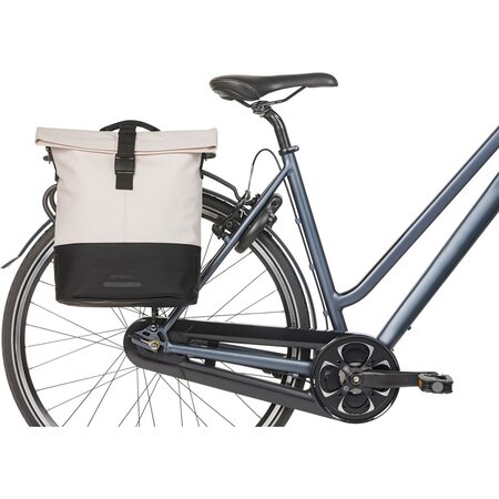 Basil Enkele fietstas Cove Shopper MIK Hooks 16L Wit/Zwart