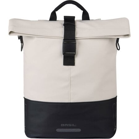 Basil Enkele fietstas Cove Shopper MIK Hooks 16L Wit/Zwart