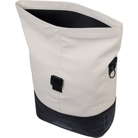 Basil Enkele fietstas Cove Shopper MIK Hooks 16L Wit/Zwart