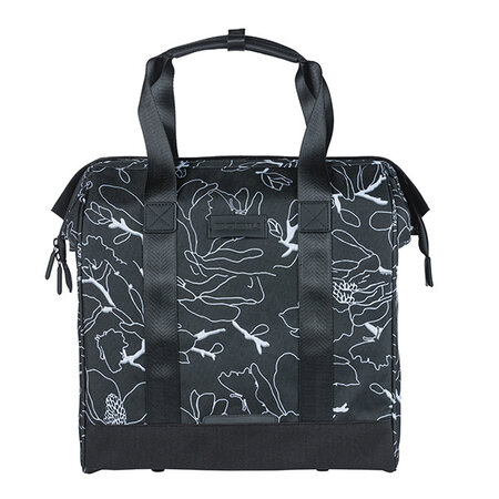 Basil Grand Flower Fietsshopper MIK Hooks 23L Zwart