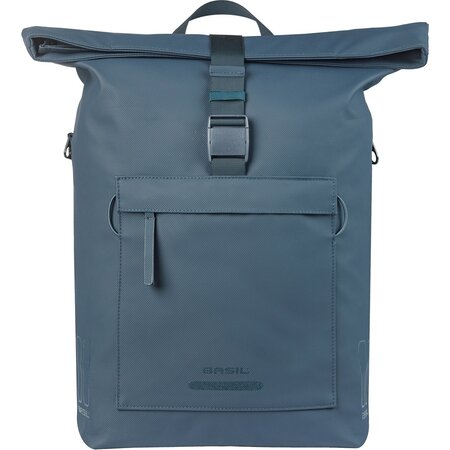 Basil Enkele fietstas Brooklyn MIK Hooks 17L Marineblauw