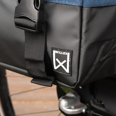 Willex Dubbele fietstas Canvas Tas Plus 30L Blauw/Matzwart