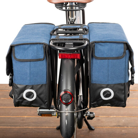 Willex Dubbele fietstas Canvas Tas Plus 30L Blauw/Matzwart