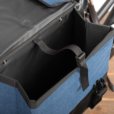 Willex Dubbele fietstas Canvas Tas Plus 30L Blauw/Matzwart