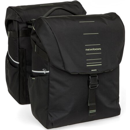 New Looxs Dubbele Fietstas Vigo Double MIK 2.0 37L Zwart/Groen