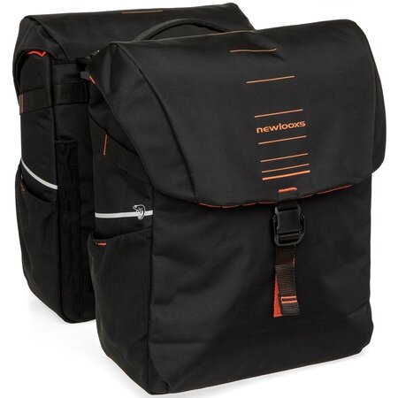 New Looxs Dubbele Fietstas Vigo Double MIK 2.0 37L Zwart/Oranje