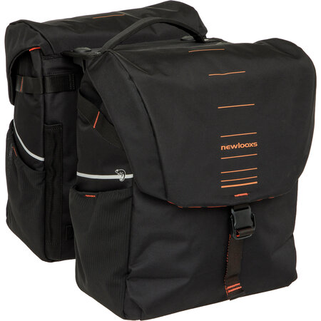 New Looxs Dubbele Fietstas Vigo Double RT 2.0 37L Zwart/Oranje