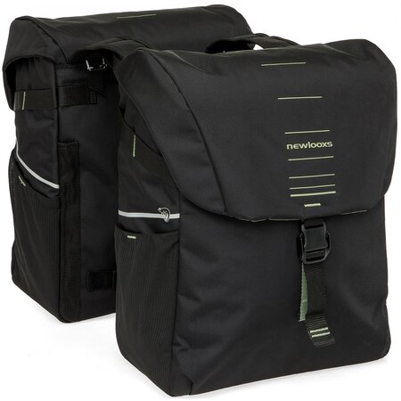 New Looxs Dubbele Fietstas Vigo Double 37L Zwart/Groen