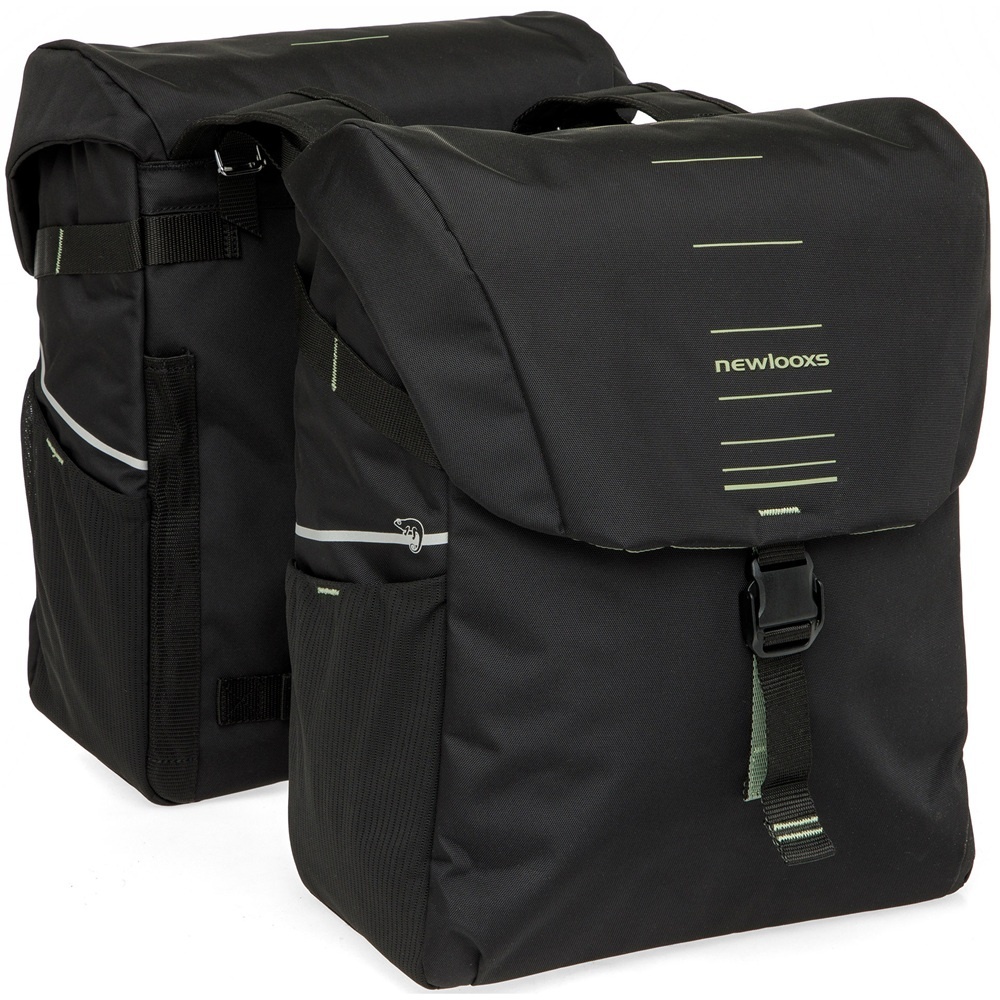 Dubbele Fietstas Vigo Double 37L Zwart/Groen