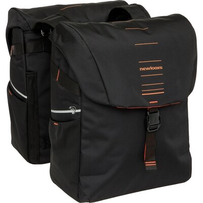 New Looxs Dubbele Fietstas Vigo Double 37L Zwart/Oranje