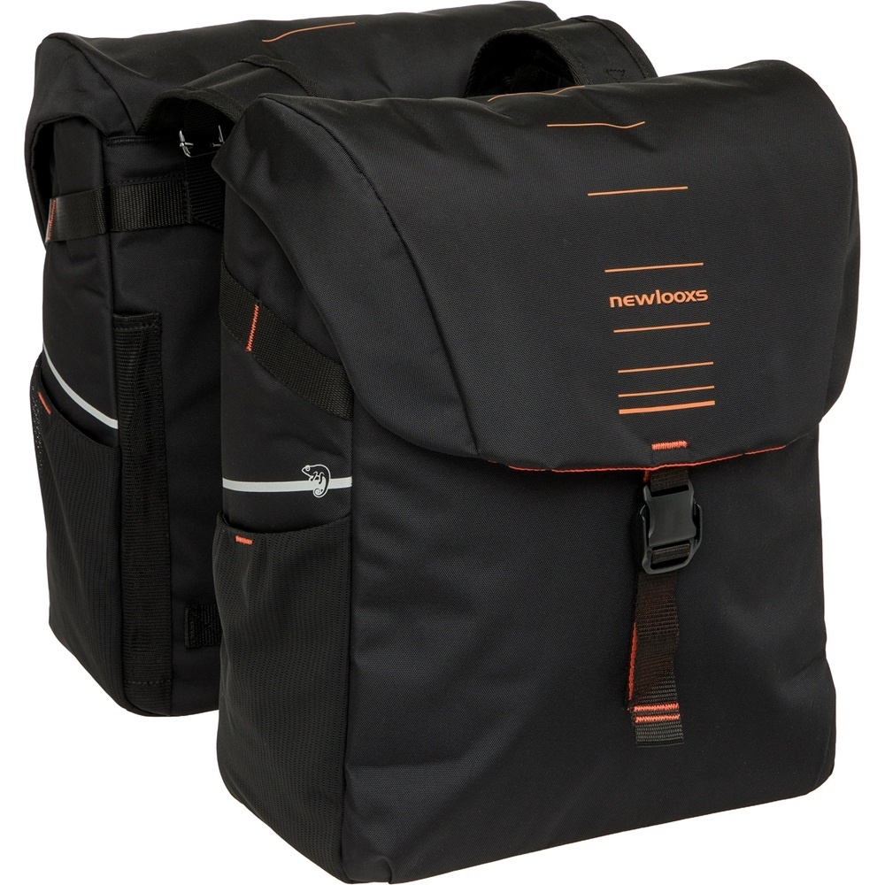 Dubbele Fietstas Vigo Double 37L Zwart/Oranje