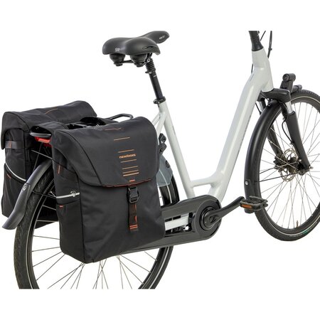 New Looxs Dubbele Fietstas Vigo Double 37L Zwart/Oranje