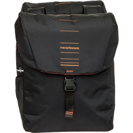 New Looxs Dubbele Fietstas Vigo Double 37L Zwart/Oranje