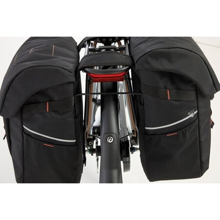 New Looxs Dubbele Fietstas Vigo Double 37L Zwart/Oranje